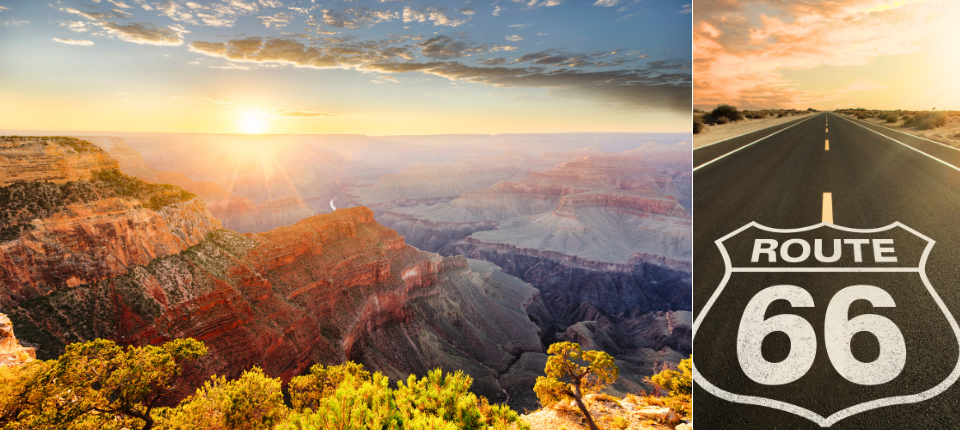 食尚美西雙樂園．大峽谷看日出10日（中段搭機）_大峽谷國家公園（峽谷日出）－66號懷舊公路－（4小時）拉斯維加斯（連泊2晚）_第02天